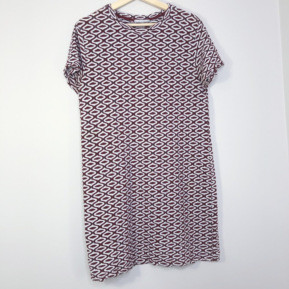 Zara Trafaluc Maroon Mod Print Dress Size - L